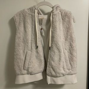 White Textured Hooded Vest Size M Calia by Carrie Underwood